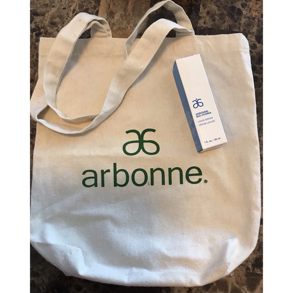Arbonne Bio-Hydria‎ Liquid Serum 1 Oz. 30ml Pump Brand New Exp 8/23 Canvas Bag